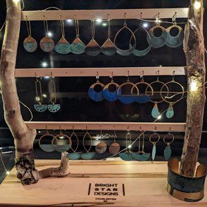 Gorgeous handmade brass patina earrings
